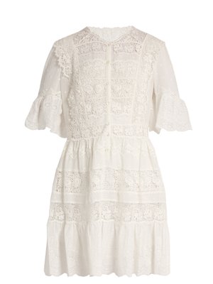 Lace-trimmed cotton-voile dress | Rebecca Taylor | MATCHESFASHION.COM UK