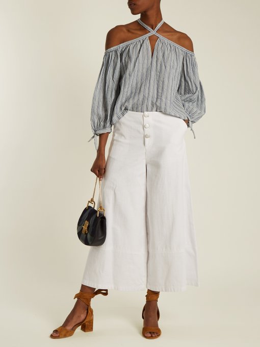 Striped off-the-shoulder cotton top | Rebecca Taylor | MATCHESFASHION UK