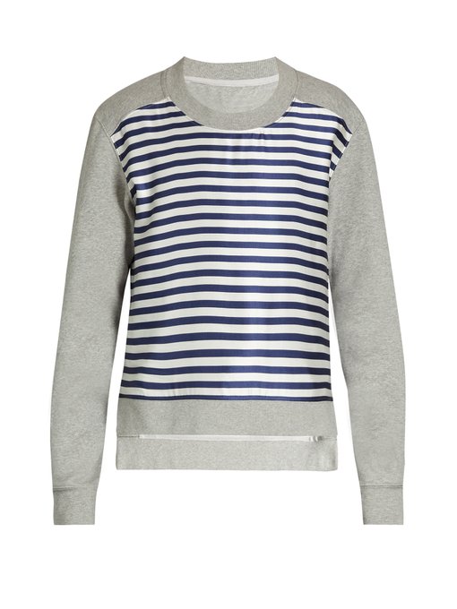 Striped-satin and jersey sweatshirt | Burberry | MATCHESFASHION UK