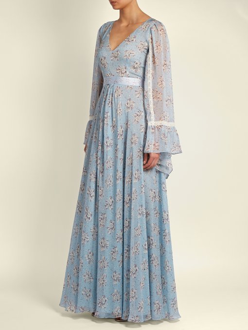 Floral-print silk-chiffon gown | Luisa Beccaria | MATCHESFASHION US