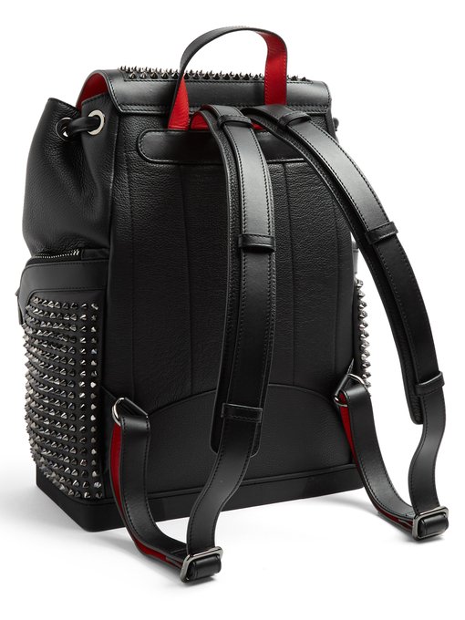 Explorafunk spike-embellished leather backpack | Christian Louboutin ...