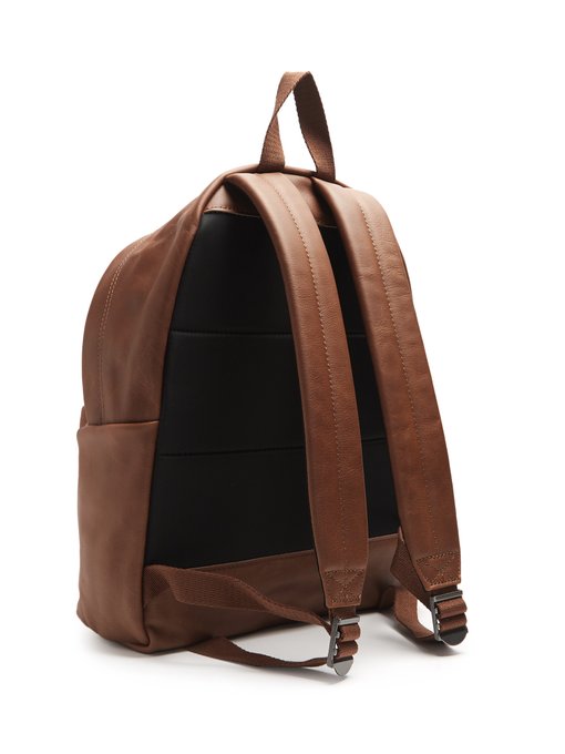 eastpak leather backpack