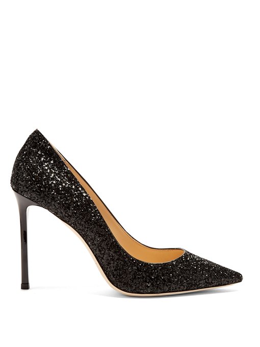 jimmy choo romy 100 glitter heels