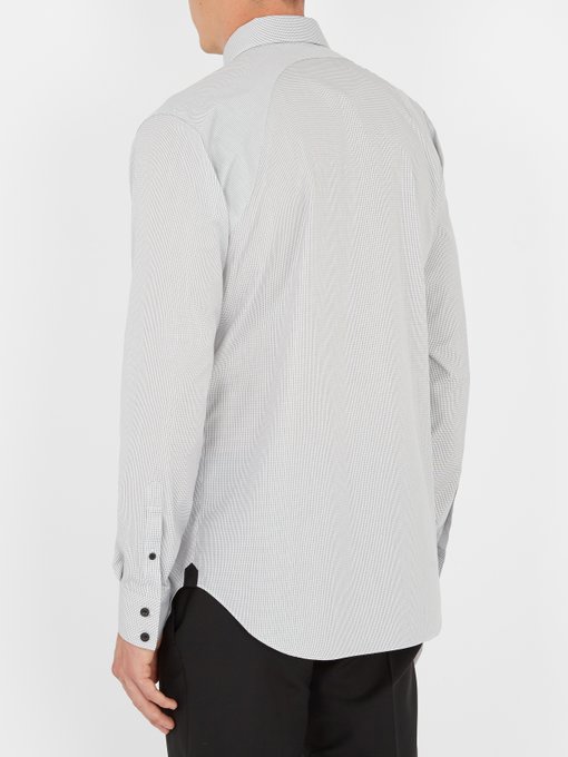 Harness micro-checked cotton-poplin shirt | Alexander McQueen ...