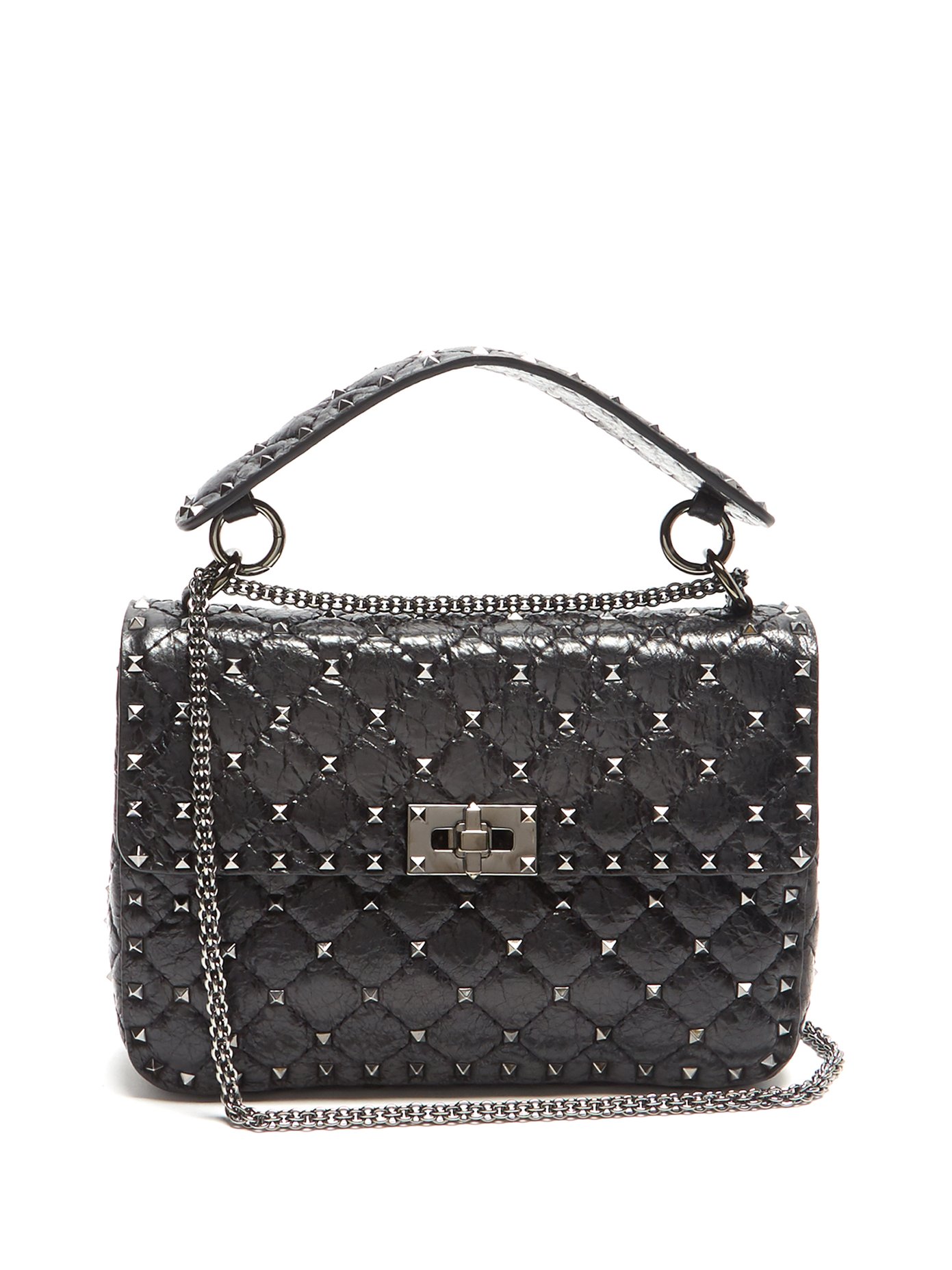 valentino garavani rockstud spike leather shoulder bag