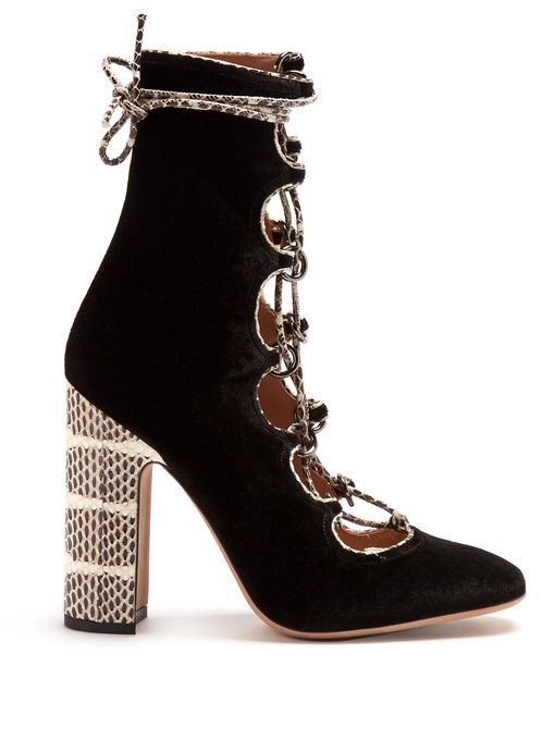 Lace-up velvet ankle boots | Valentino 