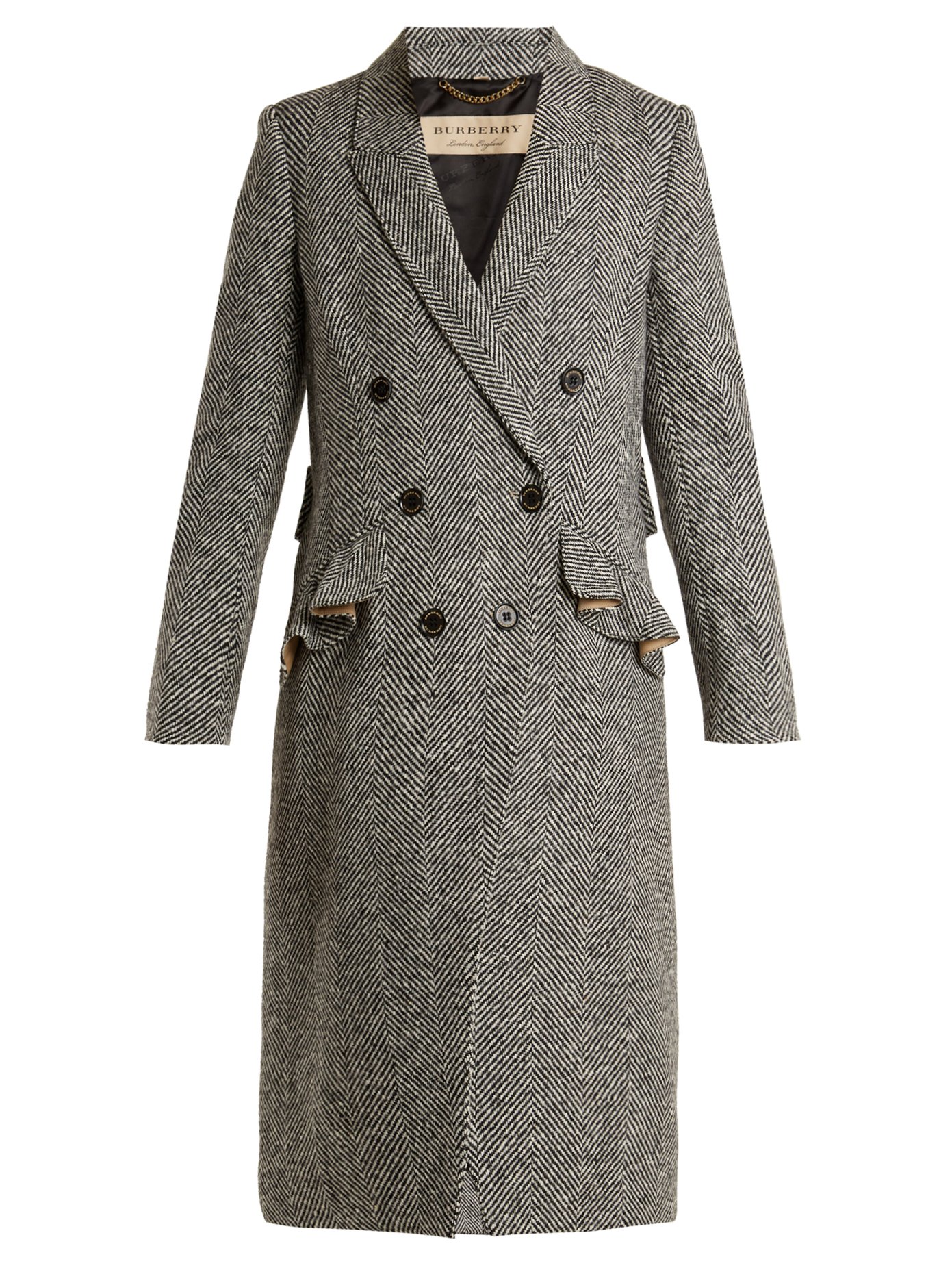 burberry herringbone wool coat