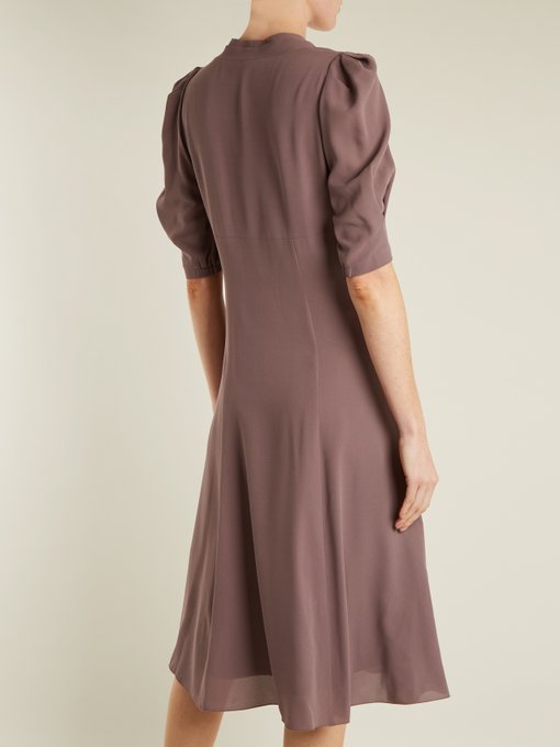 Embellished V-neck silk-georgette dress | Bottega Veneta ...