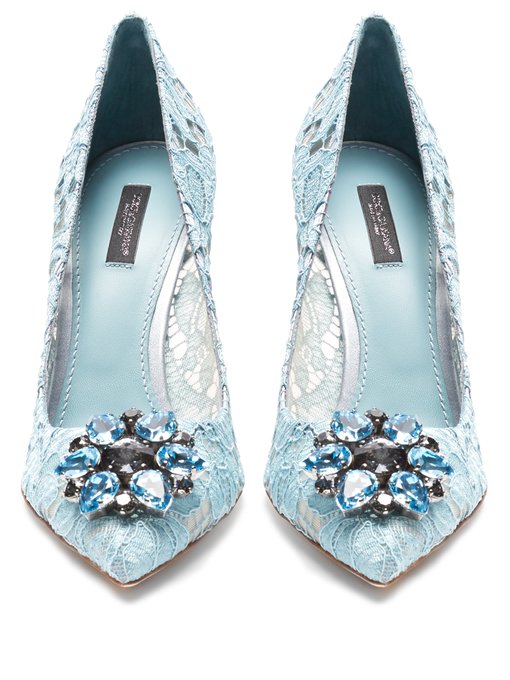 Belluci crystal-embellished lace pumps | Dolce & Gabbana ...