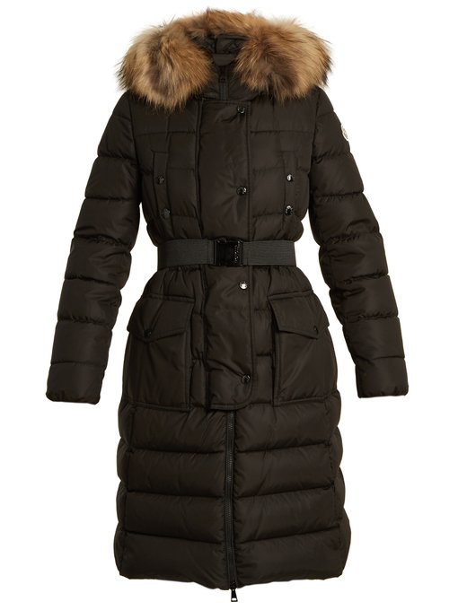 Khloe fur-trimmed quilted-down coat 