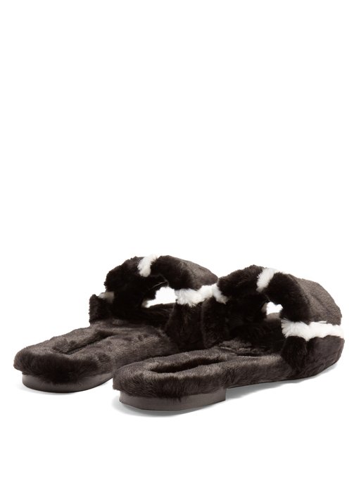 Kitzbuhel faux-fur slides展示图