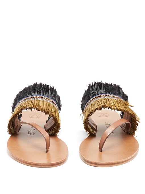 Alberta raffia-embellished sandals Alberta raffia-embellished sandals展示图