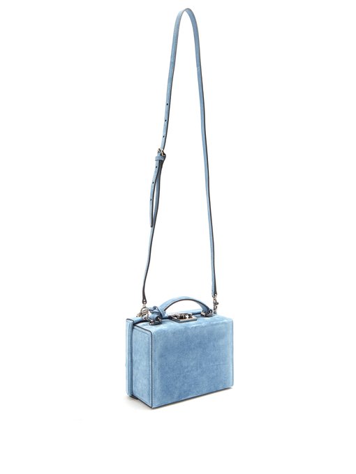 MARK CROSS Grace Small Suede Box Bag in Blue | ModeSens
