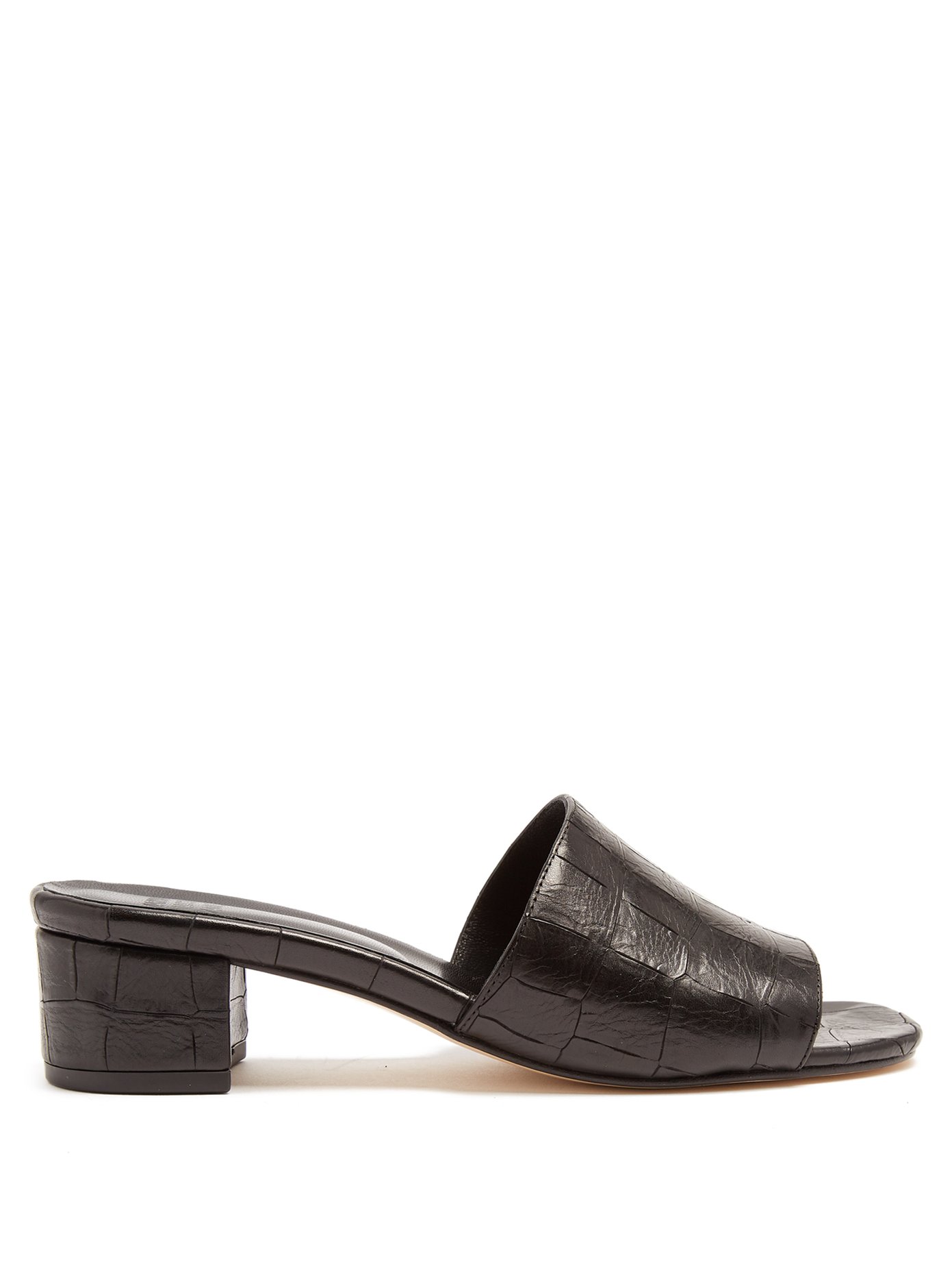Sophie crocodile-effect leather mules 