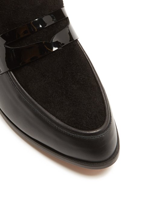 tuxedo suede loafers