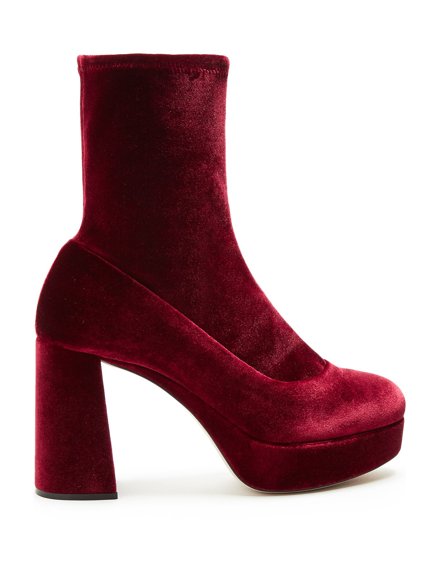 Velvet block-heel ankle boots | Miu Miu 