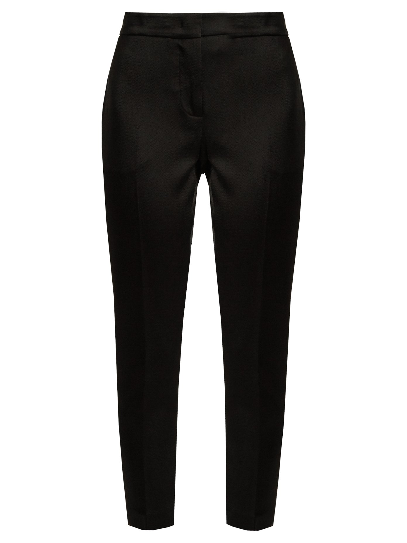 black satin capri pants