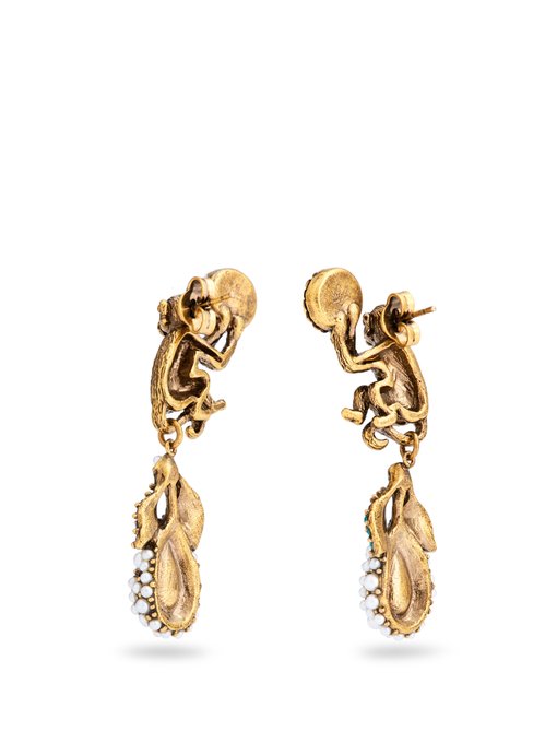 gucci monkey earrings
