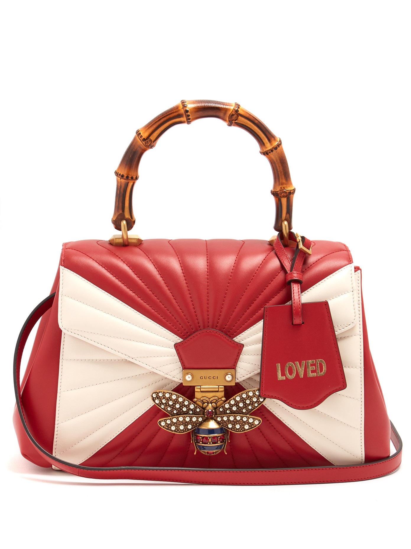 red gucci bag with bamboo handle