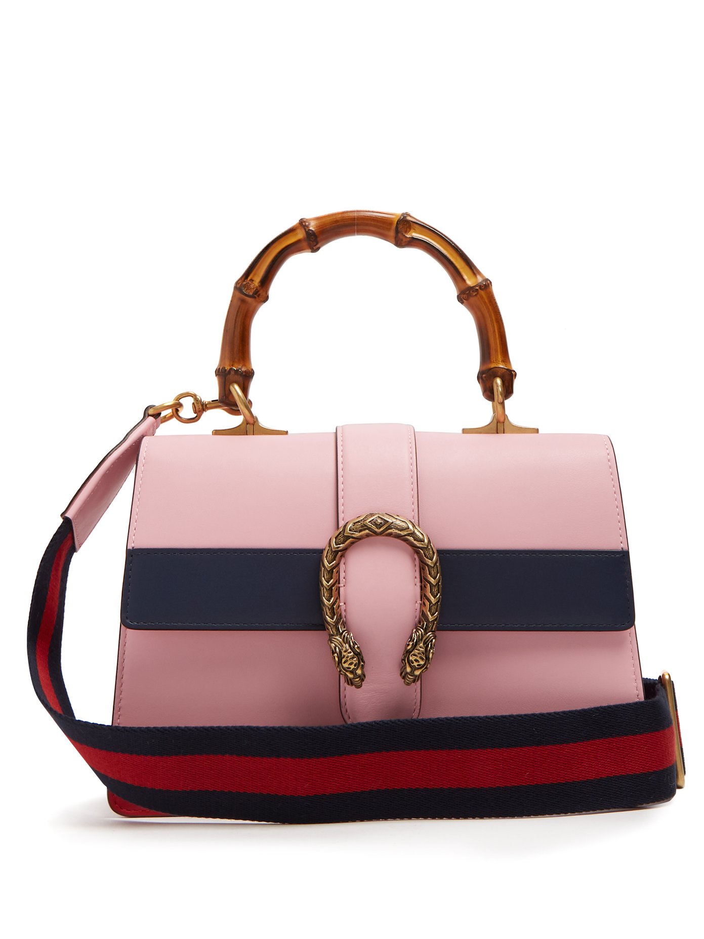 gucci pink bamboo handbag