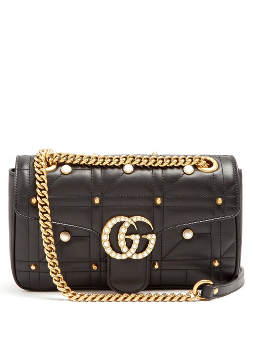 gg marmont medium leather shoulder bag