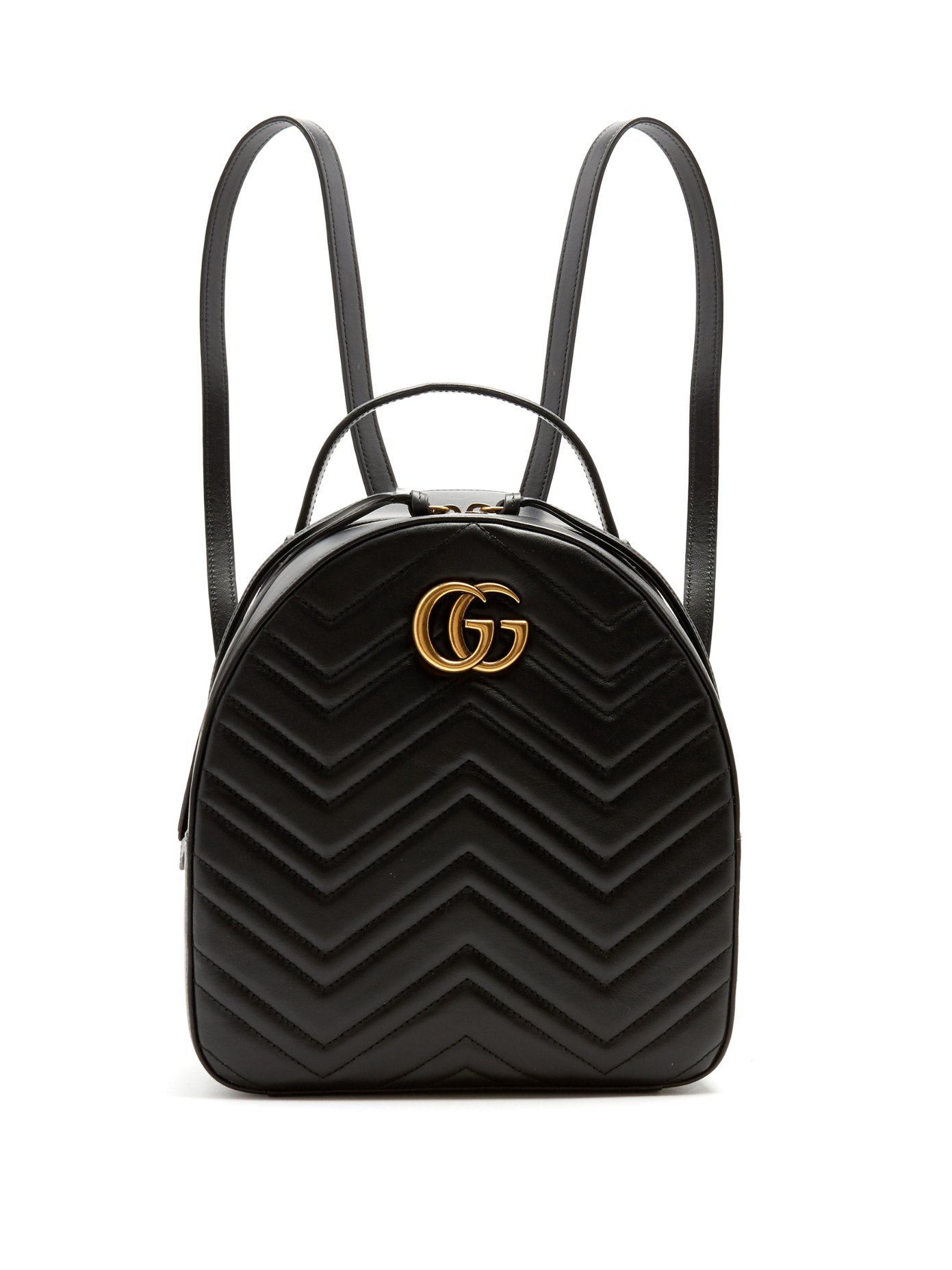 gucci black leather backpack