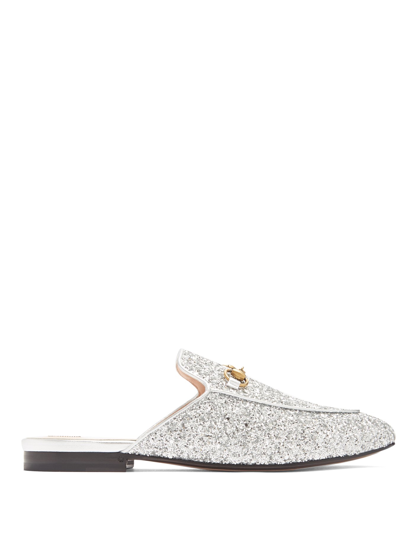 Princetown glitter backless loafers 
