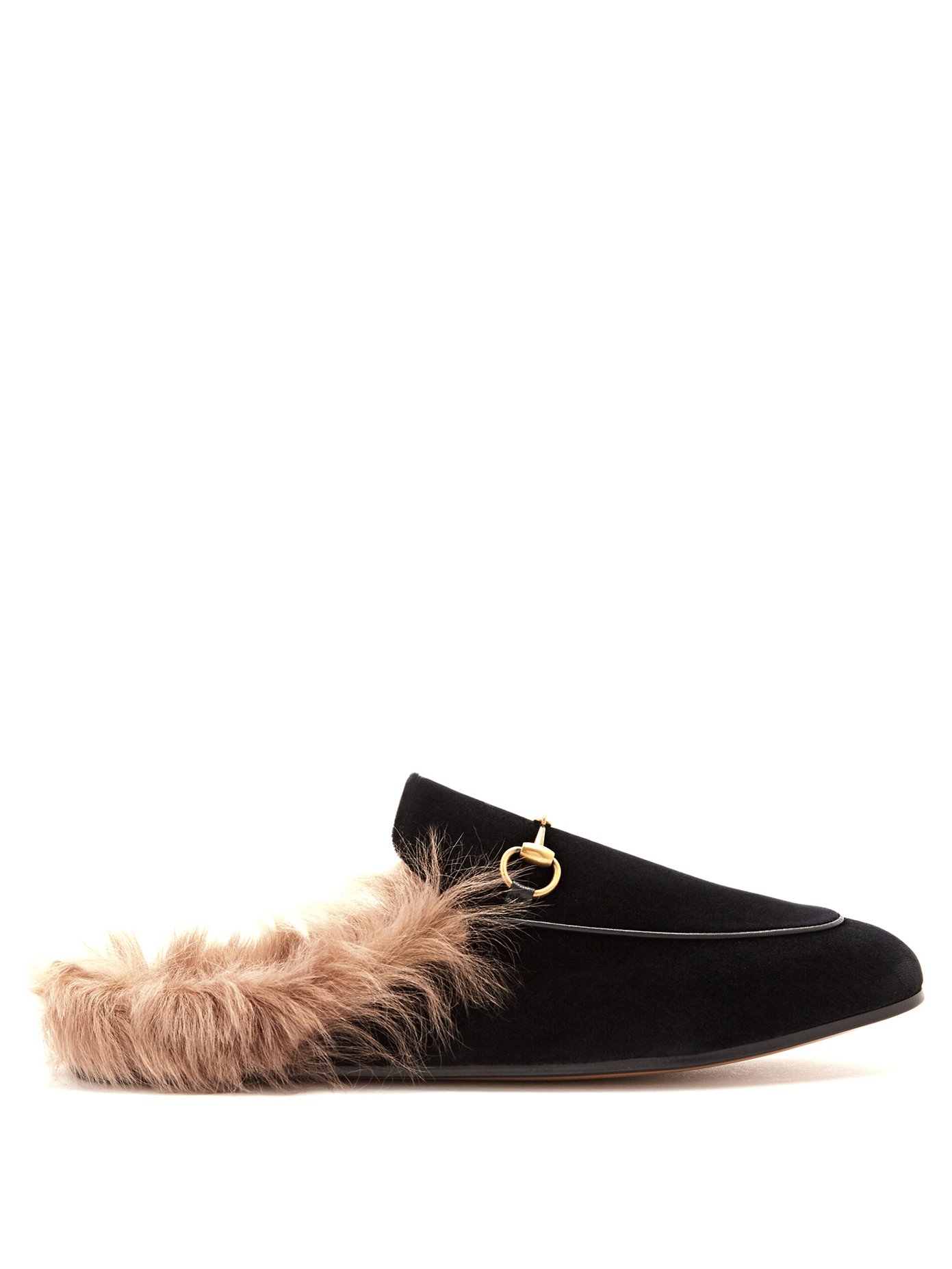 gucci princetown velvet slippers