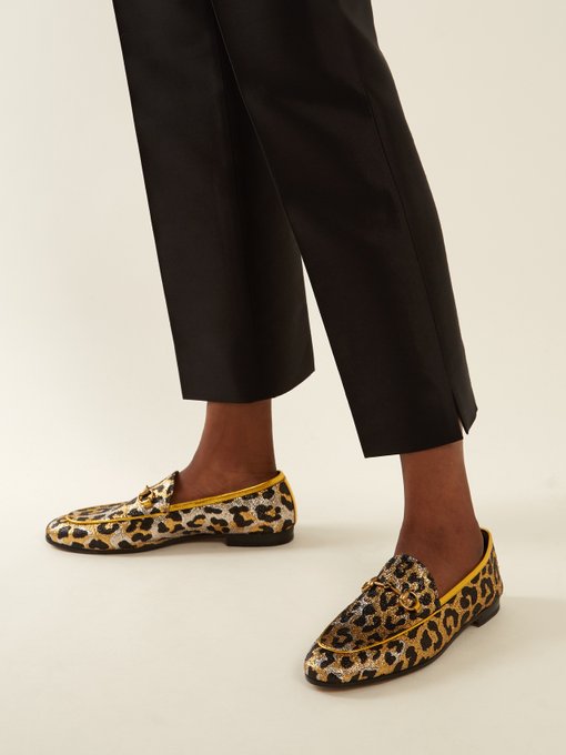 Jordaan leopard-jacquard loafers 