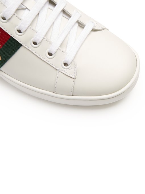 gucci new ace bee embroidered trainers