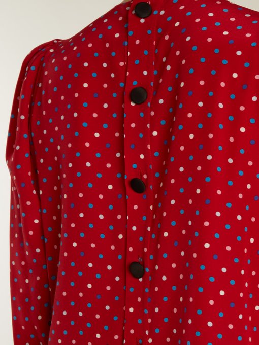 Polka-dot print silk crepe de Chine blouse | Miu Miu | MATCHESFASHION UK