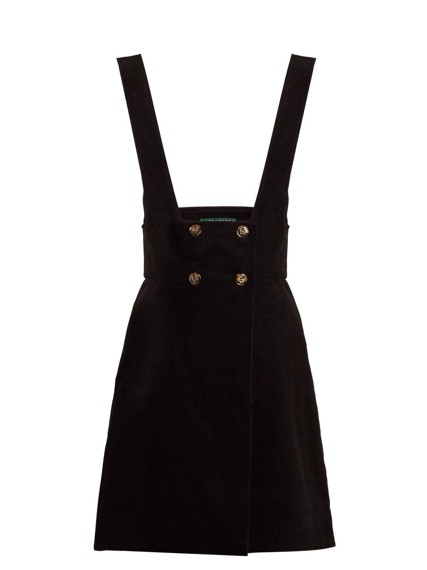 double breasted pinafore dress