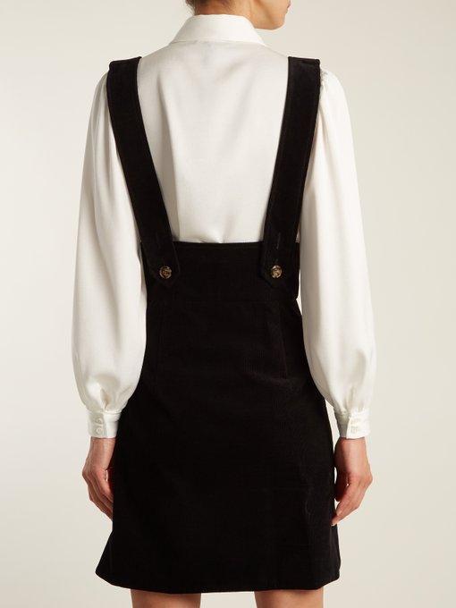 double breasted pinafore dress