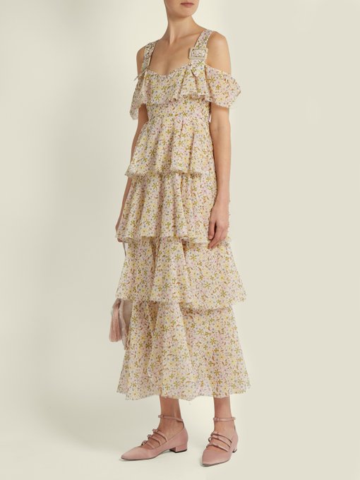 Floral-print cotton-voile dress | Alexachung | MATCHESFASHION US