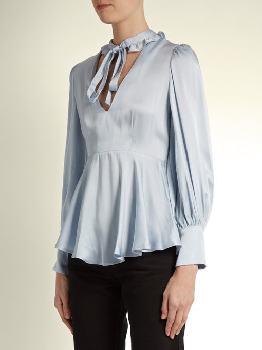 Tie-neck satin blouse | Alexachung | MATCHESFASHION UK