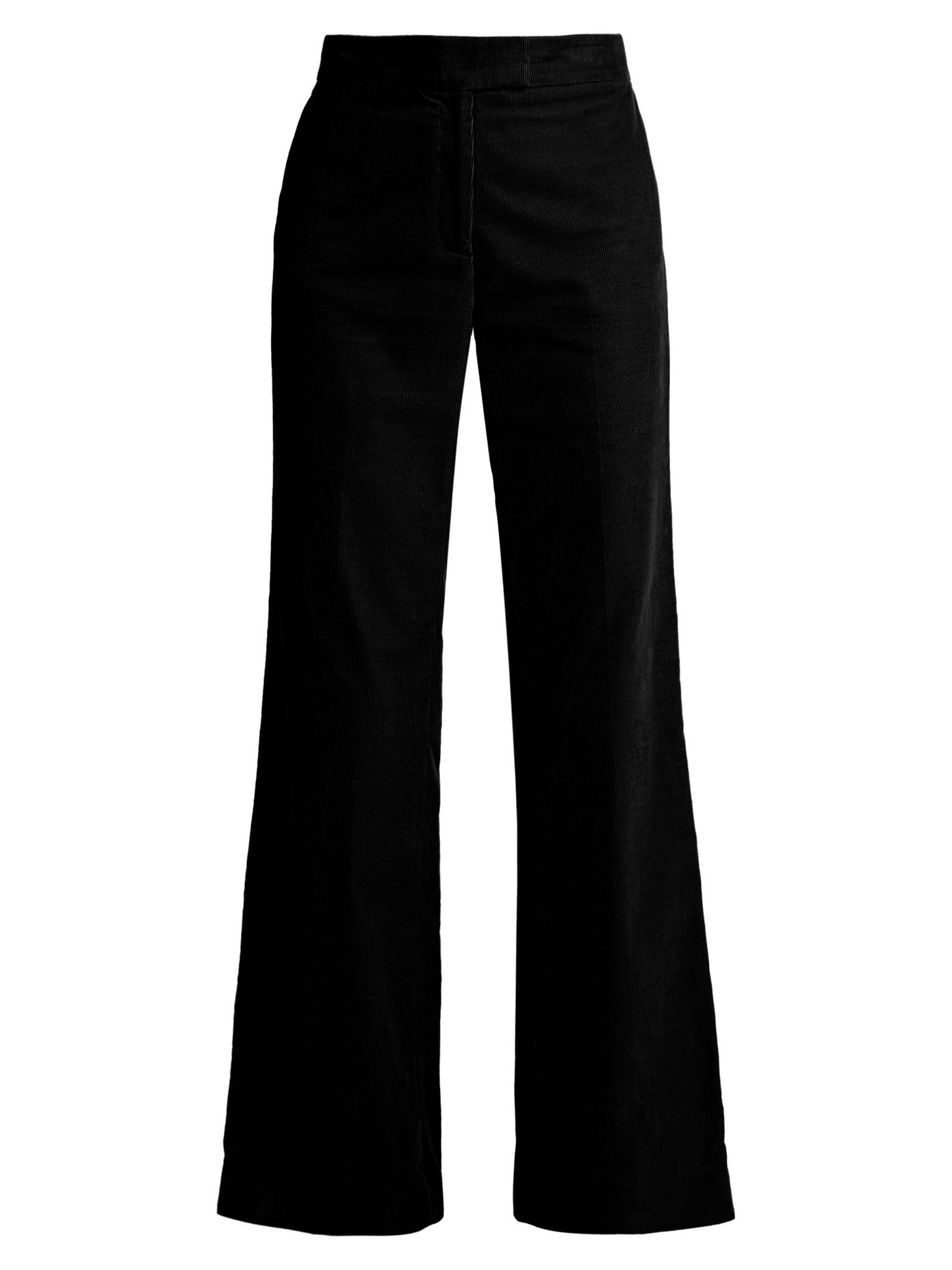 wide leg black corduroy trousers