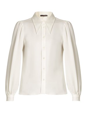 Exaggerated-collar crepe blouse | Alexachung | MATCHESFASHION US