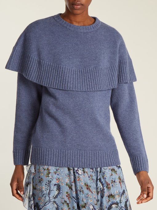 Iconic cape-overlay cashmere sweater | Chloé | MATCHESFASHION.COM UK