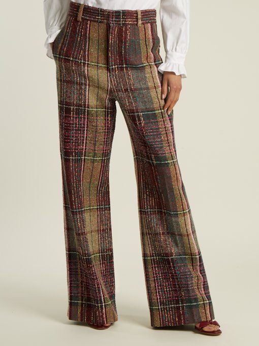 Wide-leg wool-blend tweed trousers | Chloé | MATCHESFASHION.COM UK