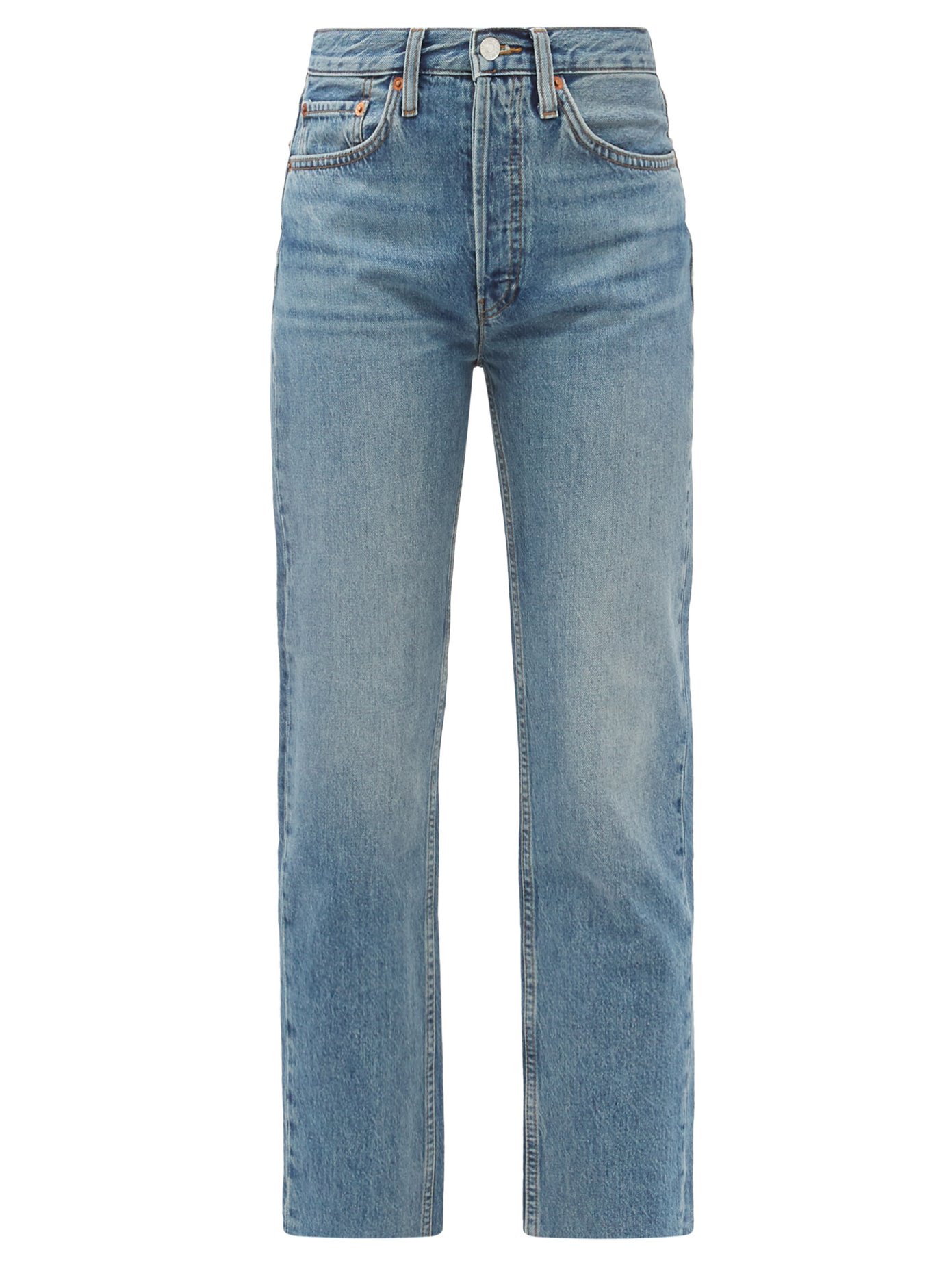 high rise rigid stove pipe jeans
