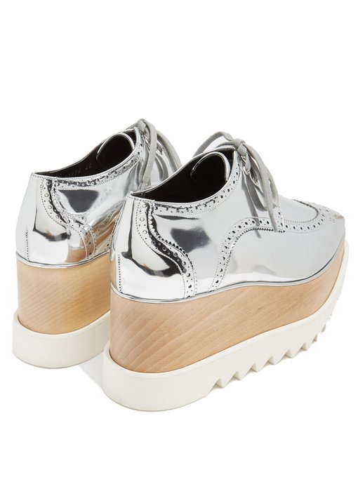 stella mccartney elyse faux leather logo platforms