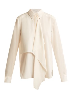 Draped-front silk-crepe shirt | Stella McCartney | MATCHESFASHION UK
