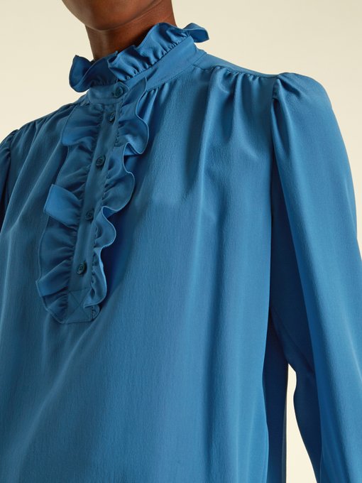 Meredith ruffle-trimmed silk blouse | Stella McCartney | MATCHESFASHION UK