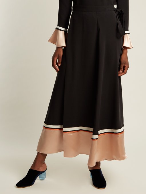Leif contrast-panel silk-blend crepe skirt | Roksanda | MATCHESFASHION UK