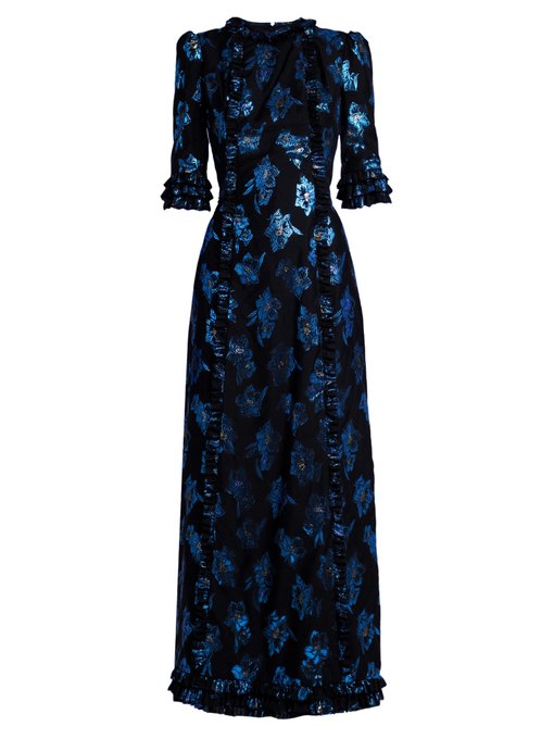 Cate floral fil coupé midi dress | The Vampire's Wife | MATCHESFASHION ...