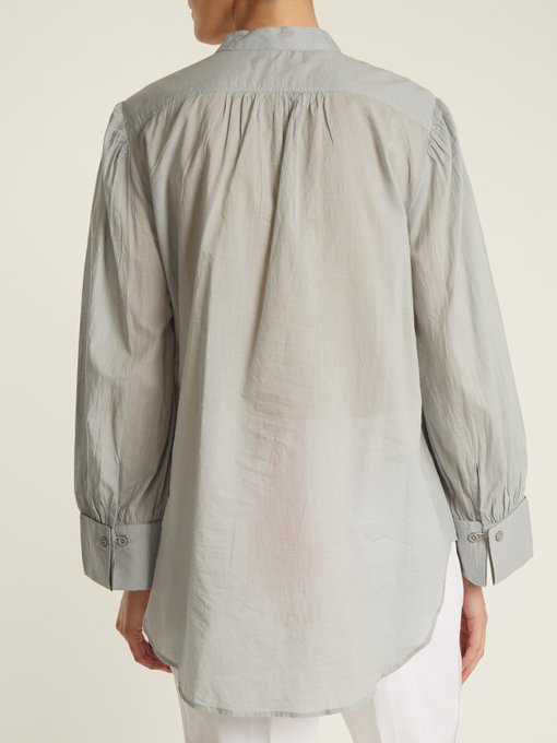 Aster poet-sleeve cotton-voile shirt展示图