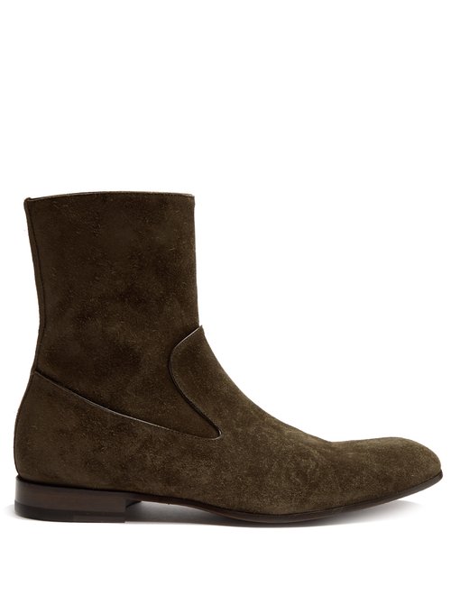 Zip-up suede ankle boots | Alexander McQueen | MATCHESFASHION US
