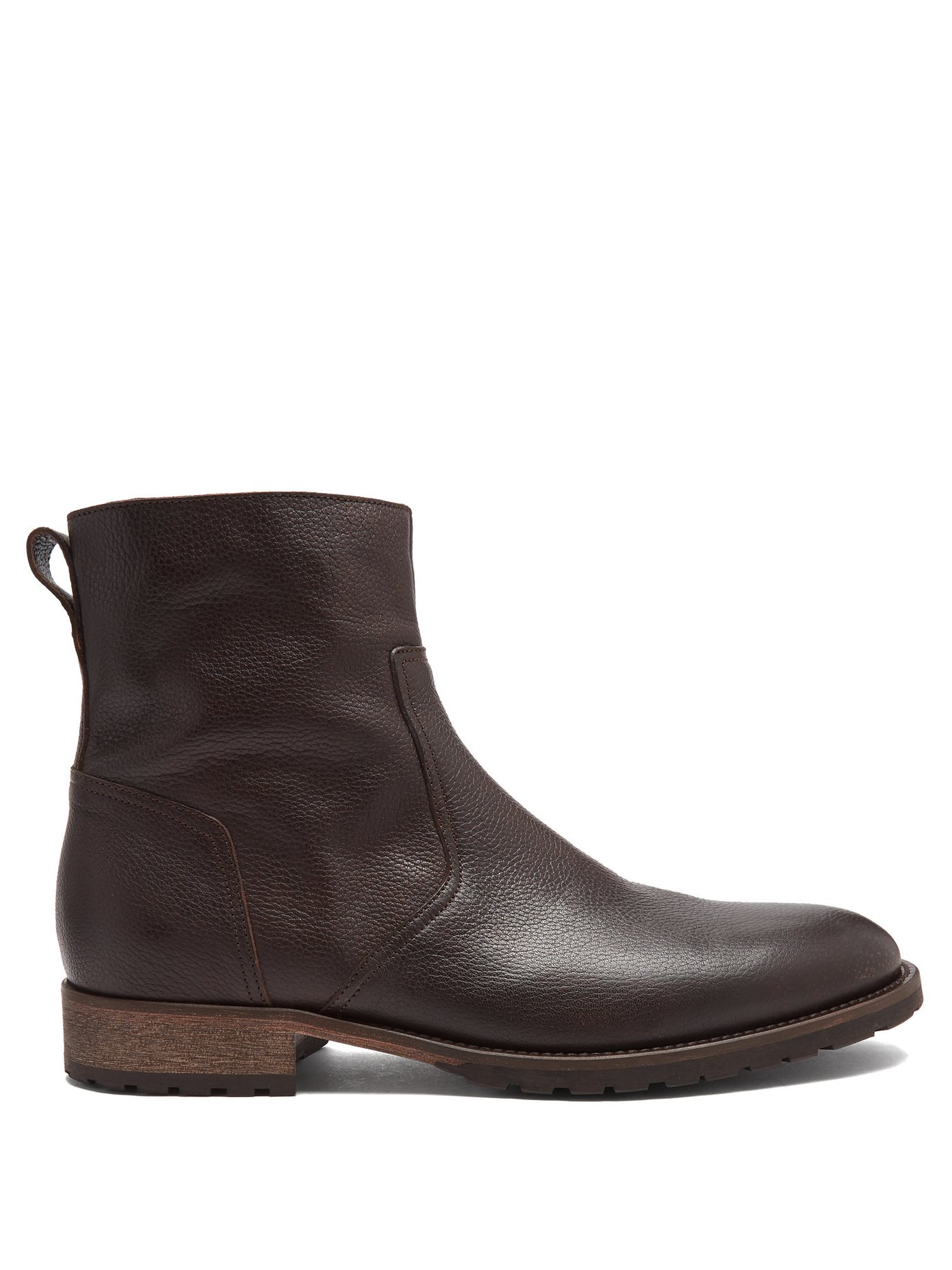 Attwell pebbled-leather ankle boots 