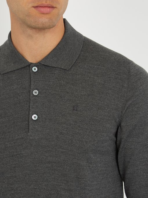 Long-sleeved wool polo shirt | Brioni | MATCHESFASHION UK