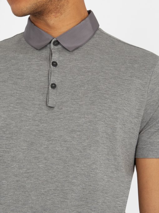 Contrasting-collar cotton-piqué polo shirt | Lanvin | MATCHESFASHION UK